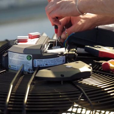Maintenance work on a fan motor